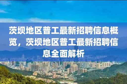 茨壩地區(qū)普工最新招聘信息概覽，茨壩地區(qū)普工最新招聘信息全面解析