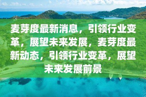麥芽度最新消息，引領(lǐng)行業(yè)變革，展望未來發(fā)展，麥芽度最新動(dòng)態(tài)，引領(lǐng)行業(yè)變革，展望未來發(fā)展前景