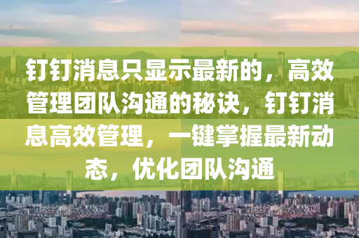 釘釘消息只顯示最新的，高效管理團隊溝通的秘訣，釘釘消息高效管理，一鍵掌握最新動態(tài)，優(yōu)化團隊溝通