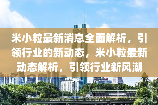 米小粒最新消息全面解析，引領(lǐng)行業(yè)的新動態(tài)，米小粒最新動態(tài)解析，引領(lǐng)行業(yè)新風(fēng)潮