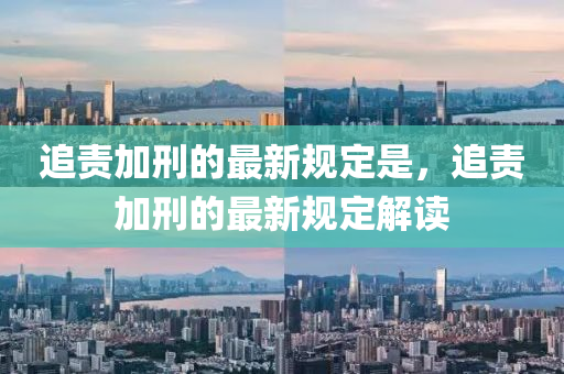 追責(zé)加刑的最新規(guī)定是，追責(zé)加刑的最新規(guī)定解讀
