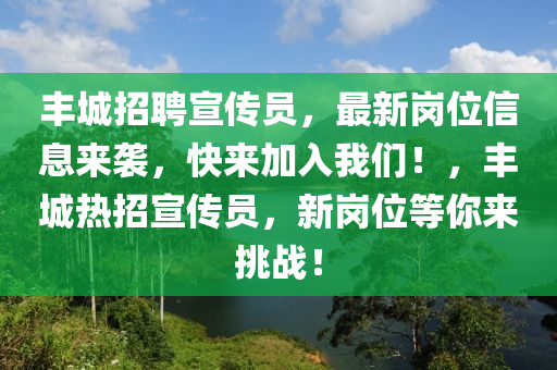 豐城招聘宣傳員，最新崗位信息來(lái)襲，快來(lái)加入我們！，豐城熱招宣傳員，新崗位等你來(lái)挑戰(zhàn)！