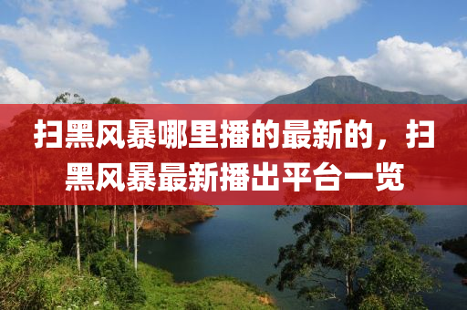 掃黑風(fēng)暴哪液壓動力機(jī)械,元件制造里播的最新的，掃黑風(fēng)暴最新播出平臺一覽