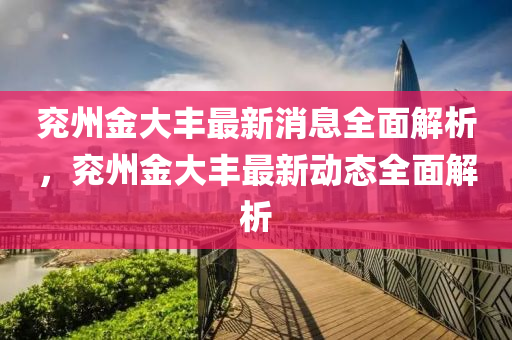 兗州金大豐最新消息全面解析，兗州金大豐最新動態(tài)全面解析液壓動力機械,元件制造