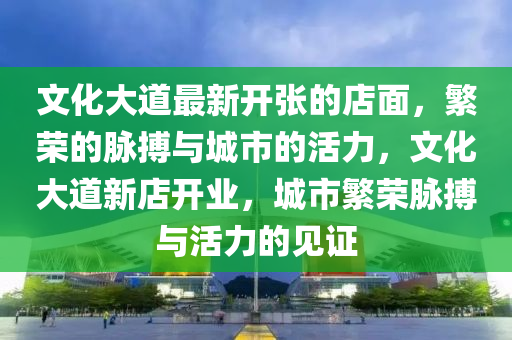 文化大道最新開(kāi)張的店面，繁榮的脈搏與城市的活力，文化大道新店開(kāi)業(yè)，城市繁榮脈搏與活力的見(jiàn)證液壓動(dòng)力機(jī)械,元件制造