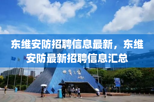 東維安防招聘信息最新，東維安防最新招聘信息匯總