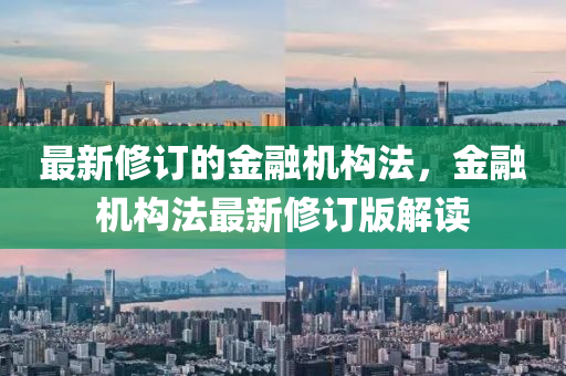 最新修訂的金融機構(gòu)法，金融機構(gòu)法最新修訂版解讀
