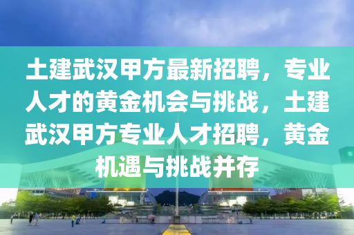 土建武漢甲方最新招聘，專業(yè)人才的黃金機(jī)會(huì)與挑戰(zhàn)，土建武漢甲方專業(yè)人才招聘，黃金機(jī)遇與挑戰(zhàn)并存