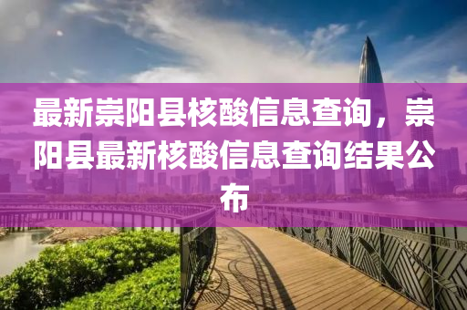 最新崇陽縣核酸信息查詢，崇陽縣最新核酸信息查詢結(jié)果公布