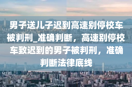 男子送兒子遲到高速別停校車被判刑_準(zhǔn)確判斷，高速別停校車致遲到的男子被判刑，準(zhǔn)確判斷法律底線液壓動(dòng)力機(jī)械,元件制造