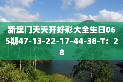 新澳門天天開好彩大全生日065期47-13-22-17-44液壓動(dòng)力機(jī)械,元件制造-38-T：28