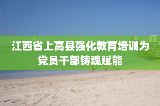 江西省上高縣強(qiáng)化教育培訓(xùn)為黨員干部鑄魂賦能液壓動力機(jī)械,元件制造