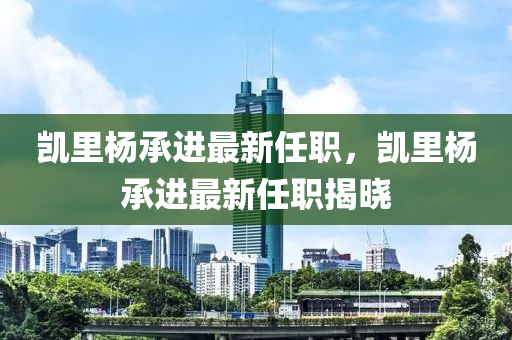凱里楊承進(jìn)最新任職，凱里楊承進(jìn)最新任職揭曉液壓動(dòng)力機(jī)械,元件制造