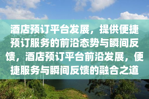 酒店預(yù)訂平臺發(fā)展，提供便捷預(yù)訂服務(wù)的前沿態(tài)勢與瞬間反饋，酒店預(yù)訂平臺前沿發(fā)展，便捷服務(wù)與瞬間反饋的融合之道液壓動(dòng)力機(jī)械,元件制造