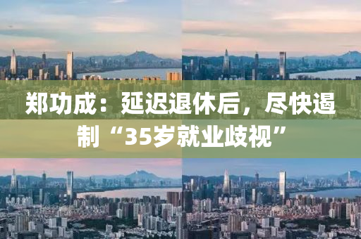 鄭功成：延遲退休后，盡快遏制“35歲就業(yè)歧視液壓動力機械,元件制造”